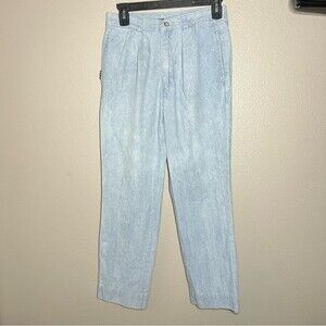Polo Ralph Lauren vintage light blue 100% cotton pleated trouser pants size S 27